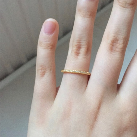 Stackable set of 3pcs TRI-COLOR ETERNITY BANDS - Picture 8 of 8